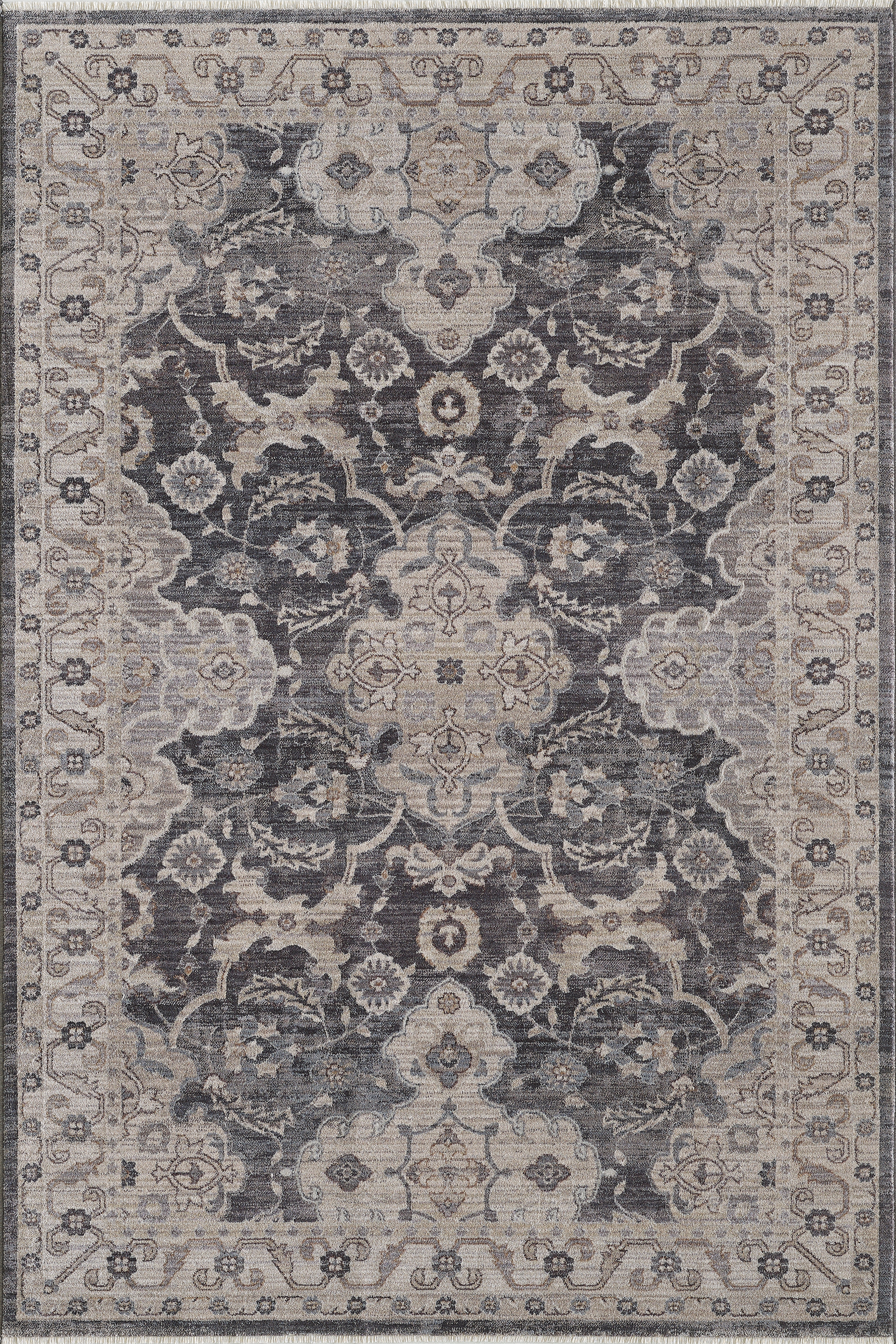 KAS Area Rugs Adele 8800 Grey Ivory Sofia Machine Woven
